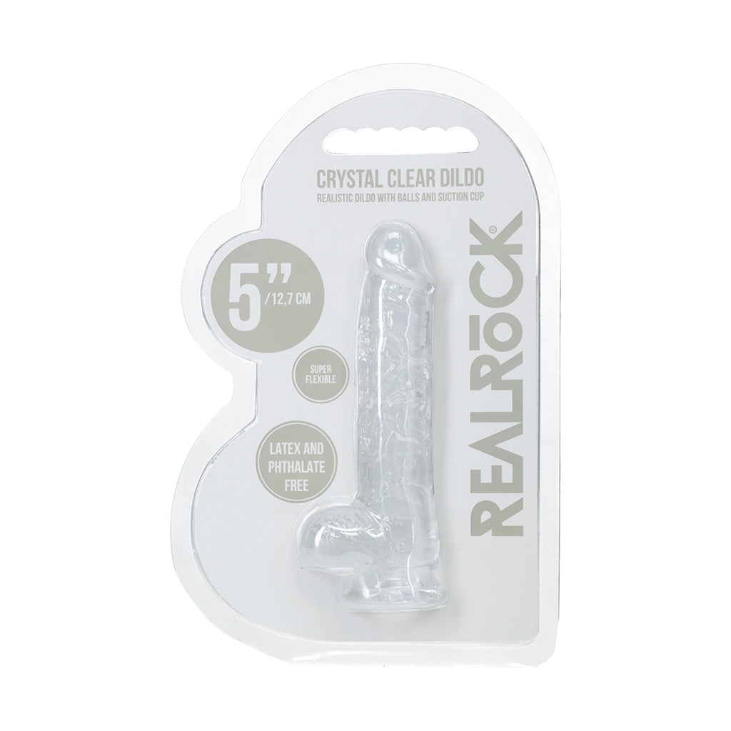 Realistic Dildo with Suction Cup - 5in Clear